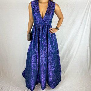 Monique Lhuillier Purple V-Neck Ball Gown $1,000